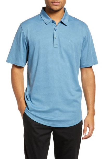 Shop Travismathew A Class Cotton Blend Polo In Aegean