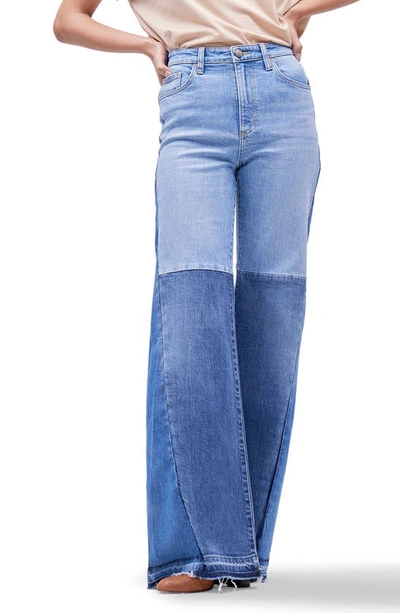 Shop Lee High Waist Release Hem Pieced Flare Jeans In Janet