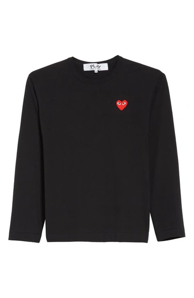 Shop Comme Des Garçons Play Long Sleeve T-shirt In Black