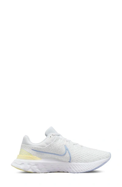 Shop Nike React Infinity Flyknit Running Shoe In White/ Light Marine/ Citron