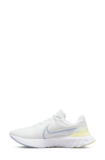 Shop Nike React Infinity Flyknit Running Shoe In White/ Light Marine/ Citron