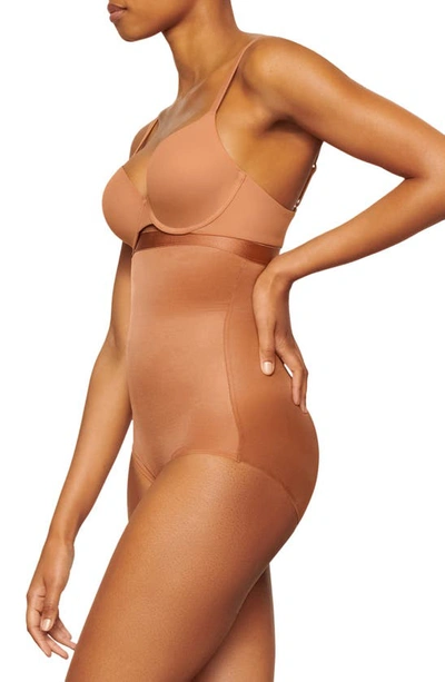 Skims Barely There Shapewear High Waist Briefs In Bronze