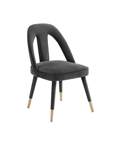 Shop Tov Furniture Petra Velvet Dining Side Chair In Dark Gray