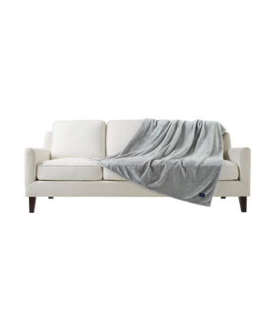Shop French Connection Plush Blanket, 50" X 70" In Light Gray