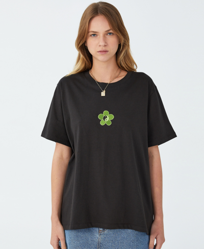 Shop Cotton On Women's Regular Fit Graphic T-shirt In Good Day To Smile And Washed Black