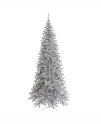 Shop Vickerman 7.5' Silver Tinsel Fir Artificial Christmas Tree Unlit