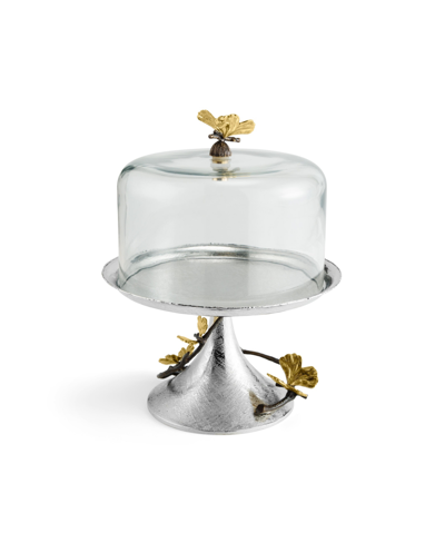Shop Michael Aram Butterfly Ginkgo Pastry Dish With Dome In Bronze