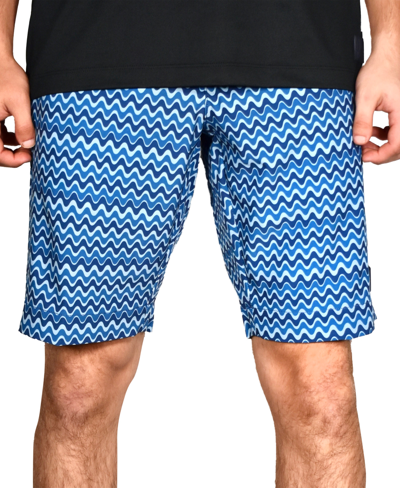 Shop Vintage Men's Zig Zag Multi Color Print Golf Shorts In Navy Zig Zag Wave