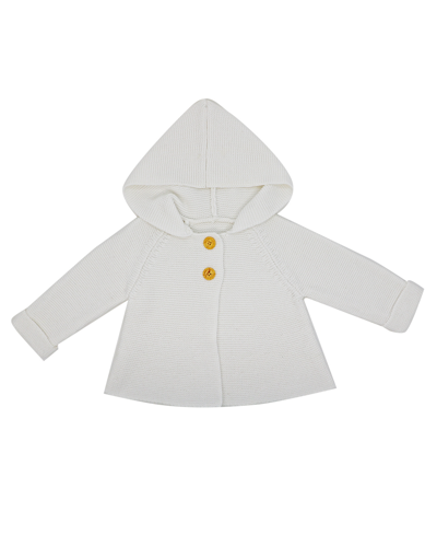 Shop Baby Mode Signature Baby Boys And Girls Long Sleeve Hooded Sweater In White
