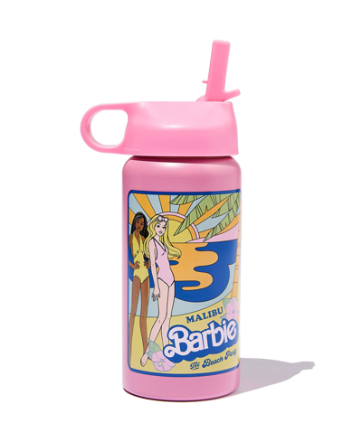 Shop Cotton On Big Girls Kids Graphic Metal Drink Bottle In Lcn Mat Barbie/pink Gerbera