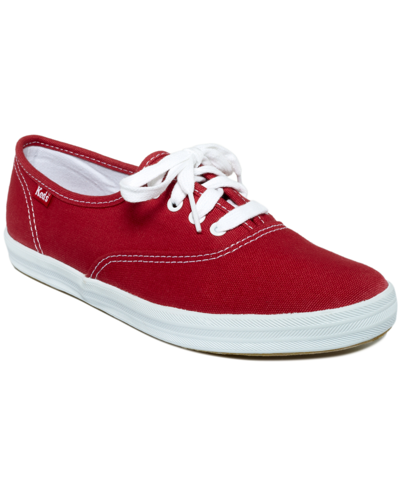 Shop Keds Women's Champion Ortholite Lace-up Oxford Fashion Sneakers From Finish Line In Red