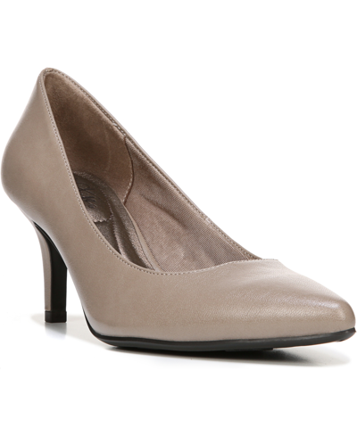 Shop Lifestride Women's Sevyn Pointed Toe Pumps In Stone Faux Leather