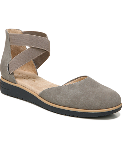 Shop Soul Naturalizer Intro Slip-on Flats In Grey Faux Nubuck