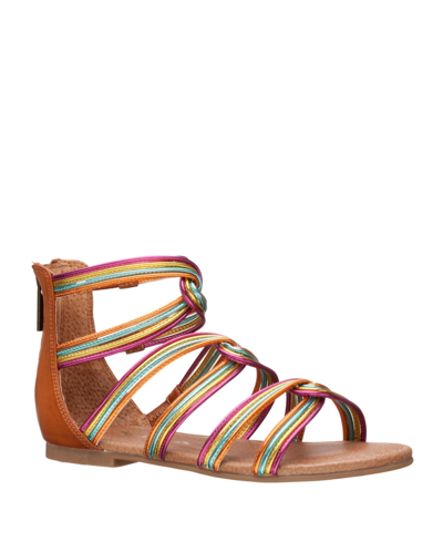 Shop Nina Big Girls Marietta Gladiator Sandals In Rainbow Metallic