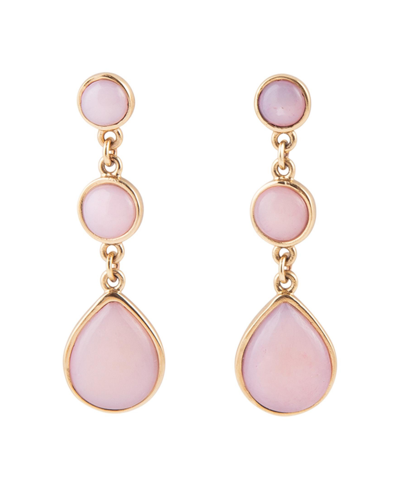 Shop Barse Dreamy Bronze And Genuine Pink Opal Drop Earrings