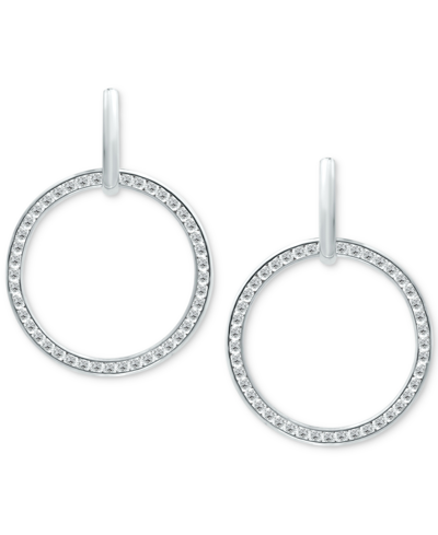 Giani Bernini Cubic Zirconia Circle Drop Earrings, Created For Macy's In Sterling Silver