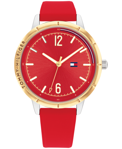 Tommy Hilfiger Women's Red Silicone Strap Watch 38mm | ModeSens