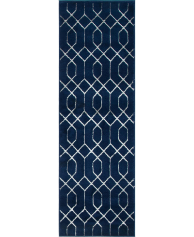 Shop Marilyn Monroe Closeout!  Glam Mmg001 2' X 6' Runner Rug In Navy Blue
