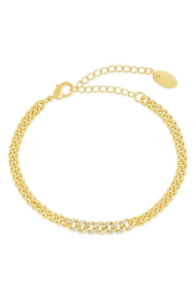 Sterling Forever Winslow Cz Chain Bracelet In Gold