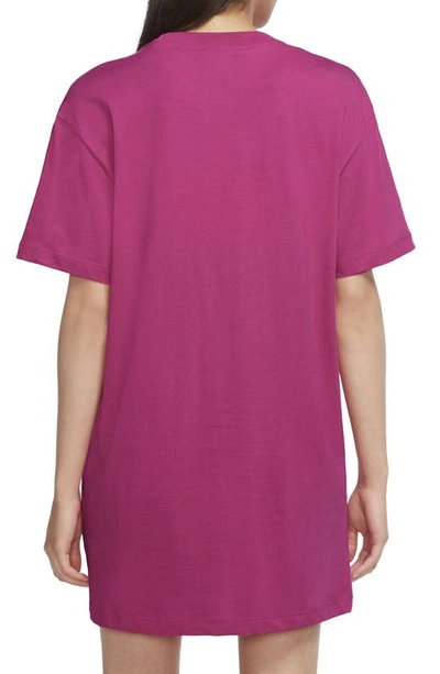 Shop Nike Sportswear Essential T-shirt Dress In Active Pink/ White