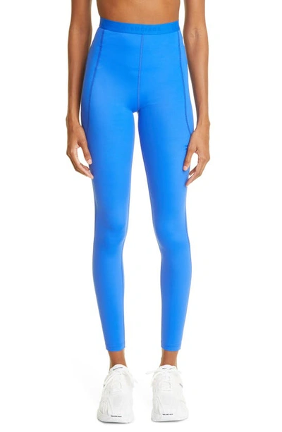 Shop Balenciaga Sporty B Leggings In Electric Blue