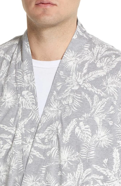 Shop Majestic Palm Print Robe In Grey Leaf