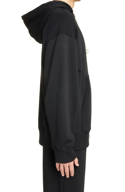 Shop Acne Studios Face Patch Cotton Hoodie In Black