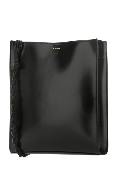 Jil Sander Women Black Leather Large Tangle Shoulder Bag