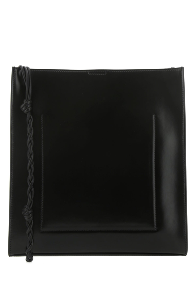 Jil Sander Women Black Leather Large Tangle Shoulder Bag