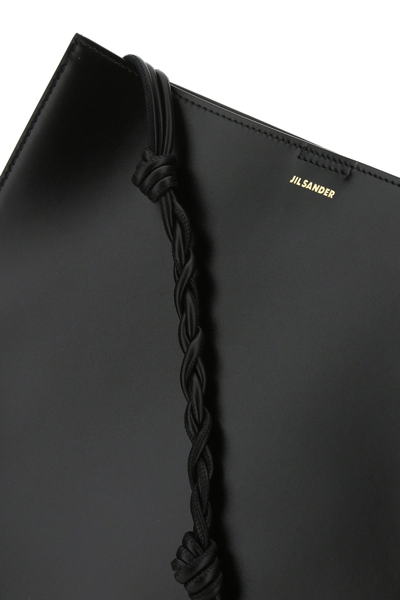 Jil Sander Women Black Leather Large Tangle Shoulder Bag