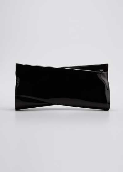 Shop Christian Louboutin Loubitwist Clutch In Patent Leather In Black