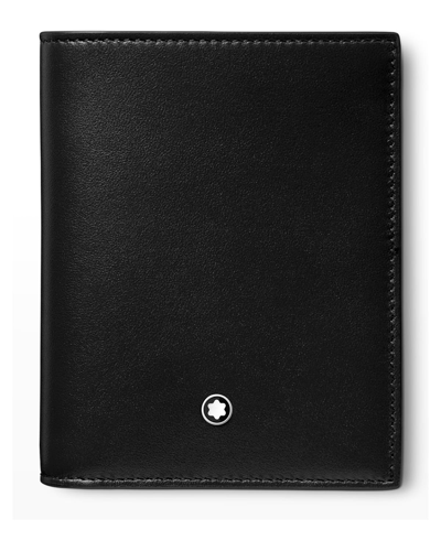 Shop Montblanc Men's Meisterstück Leather Compact Bifold Wallet In Black