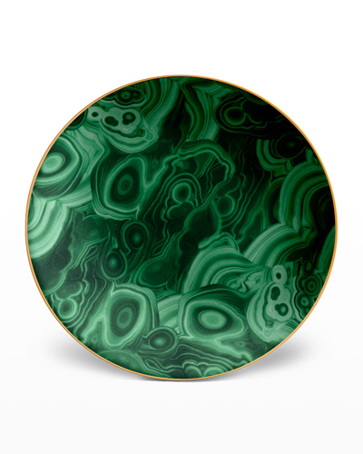 L'objet Malachite 24k Gold & Porcelain Charger & Cake Plate