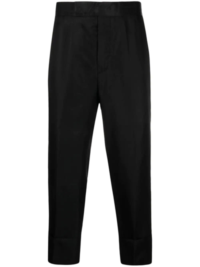 Shop Sapio Cropped Trousers With Turn-up In Black