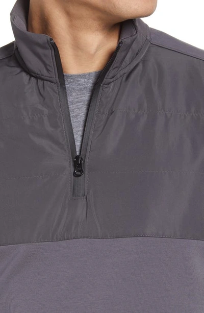 Bugatchi Cotton Blend Quarter Zip Top In Charcoal