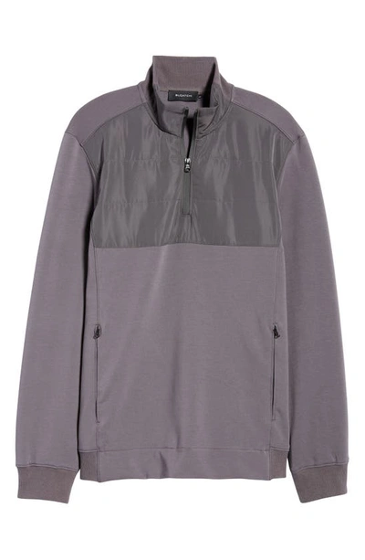 Bugatchi Cotton Blend Quarter Zip Top In Charcoal