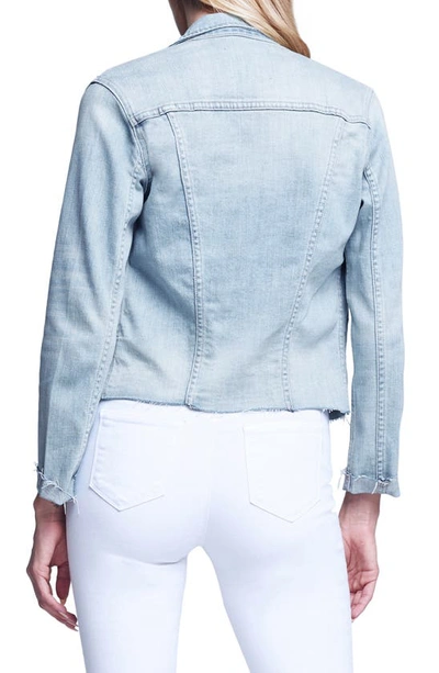 Shop L Agence Janelle Raw Cut Slim Denim Jacket In Indio