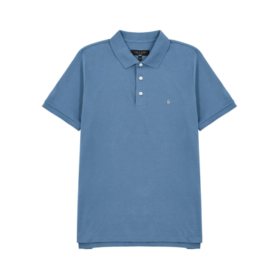 Shop Rag & Bone Interlock Blue Cotton Polo Shirt