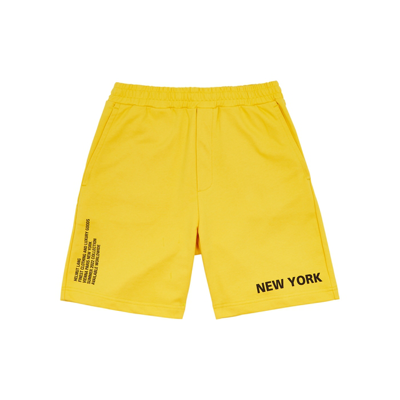 Shop Helmut Lang X Kyungjun Lee Yellow Cotton Shorts