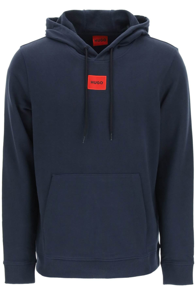 Shop Hugo Hoodie With Logo Patch In Mixed Colours