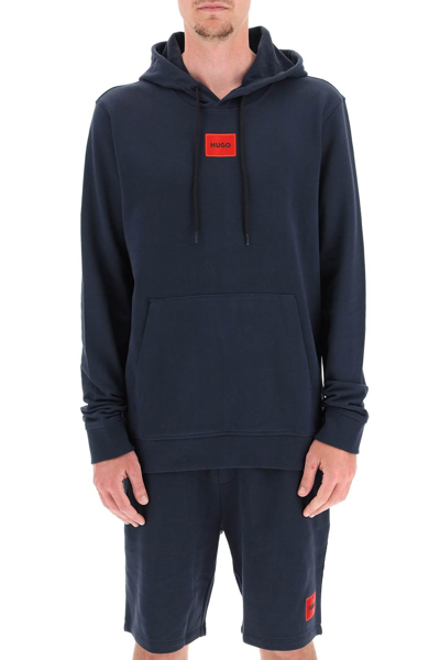 Shop Hugo Hoodie With Logo Patch In Mixed Colours