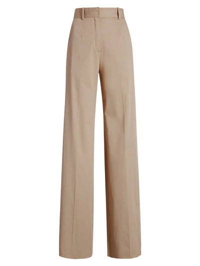 Shop Another Tomorrow Women's High-waisted Wide-leg Pants In Chino
