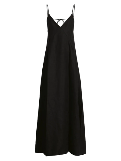 Shop Another Tomorrow Women's Seamed Slip Dress In Black