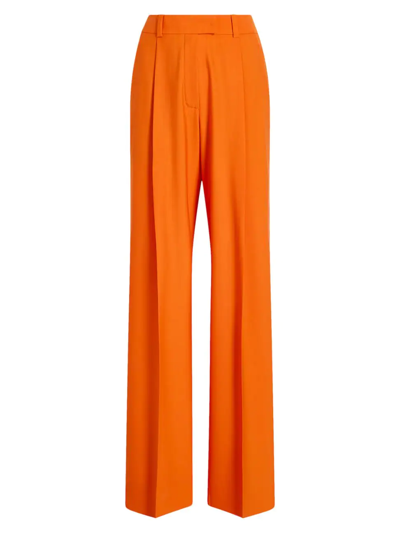 Shop Another Tomorrow Women's Relaxed Wide-leg Pants In Tangerine