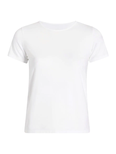 Shop Another Tomorrow Women's Fitted Crewneck T-shirt In White