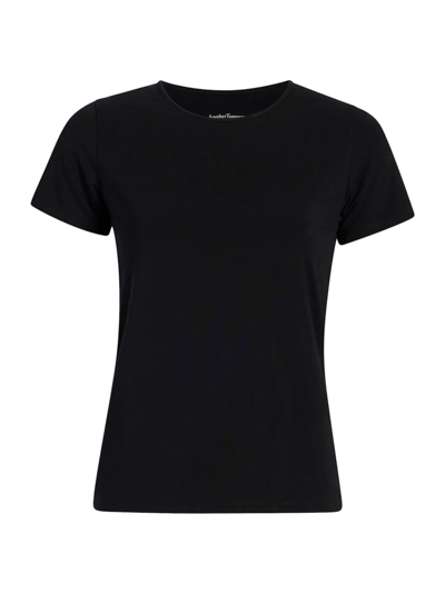 Shop Another Tomorrow Women's Fitted Crewneck T-shirt In Black