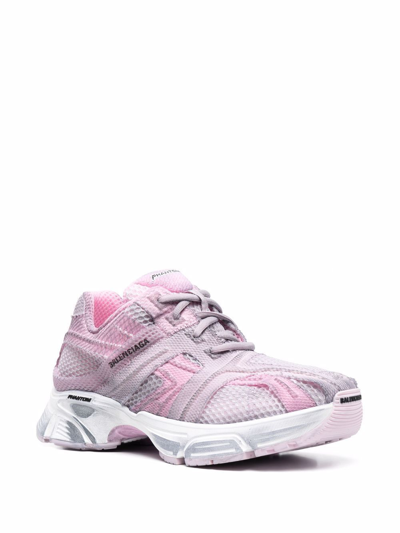 Shop Balenciaga Women's Pink Fabric Sneakers