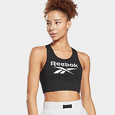 Shop Reebok Women's Identity Light-support Sports Bra In Black