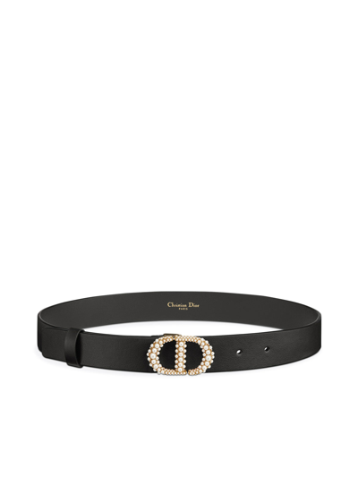 Shop Dior Belt 30 Montaigne Pearls In Black