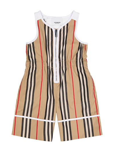 Shop Burberry Kids Overall For Girls In Beige